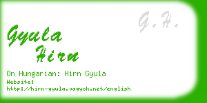 gyula hirn business card